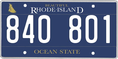 RI license plate 840801