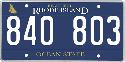RI license plate 840803
