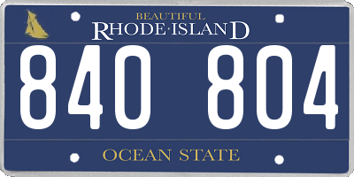 RI license plate 840804
