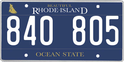 RI license plate 840805