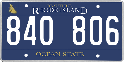 RI license plate 840806