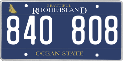 RI license plate 840808