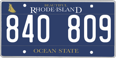 RI license plate 840809