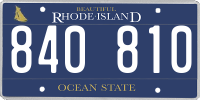 RI license plate 840810