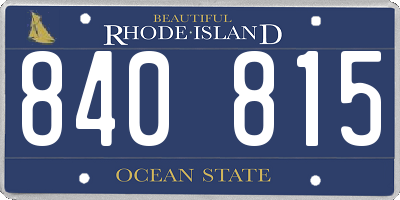 RI license plate 840815