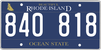 RI license plate 840818