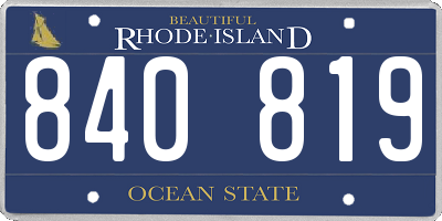 RI license plate 840819