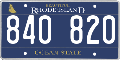RI license plate 840820