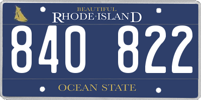 RI license plate 840822