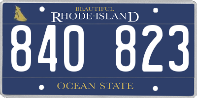 RI license plate 840823