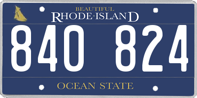 RI license plate 840824
