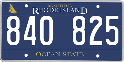 RI license plate 840825