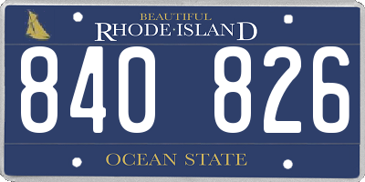 RI license plate 840826