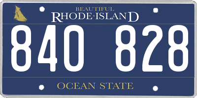 RI license plate 840828