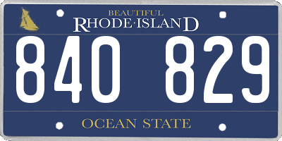 RI license plate 840829