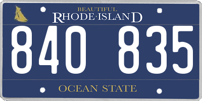 RI license plate 840835