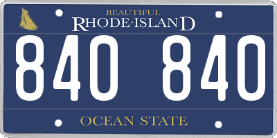 RI license plate 840840