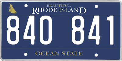 RI license plate 840841