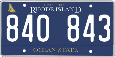 RI license plate 840843