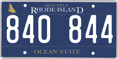 RI license plate 840844