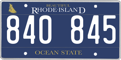 RI license plate 840845