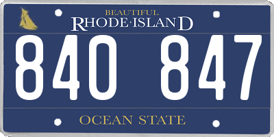 RI license plate 840847