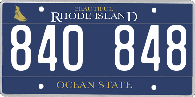 RI license plate 840848