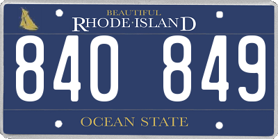 RI license plate 840849