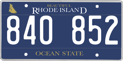 RI license plate 840852