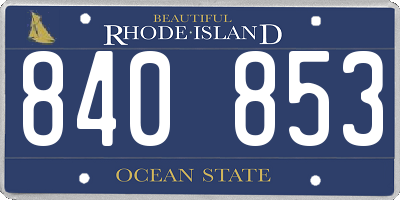 RI license plate 840853
