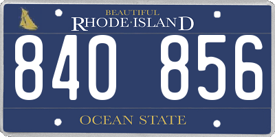 RI license plate 840856