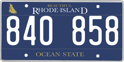 RI license plate 840858