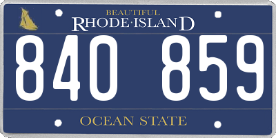 RI license plate 840859