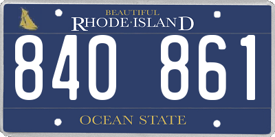 RI license plate 840861