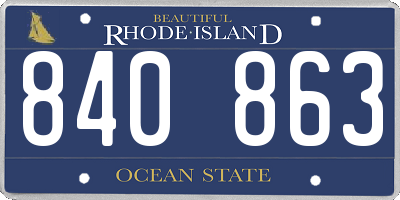 RI license plate 840863