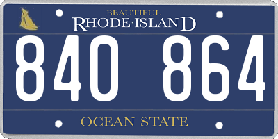 RI license plate 840864
