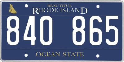 RI license plate 840865