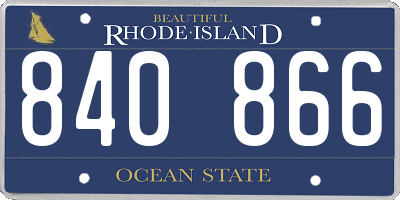 RI license plate 840866