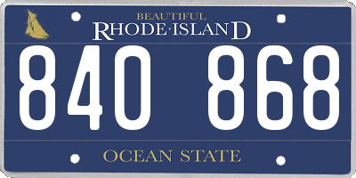 RI license plate 840868