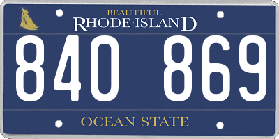 RI license plate 840869