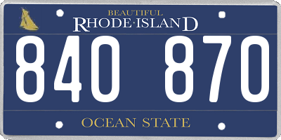 RI license plate 840870