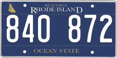 RI license plate 840872