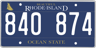 RI license plate 840874