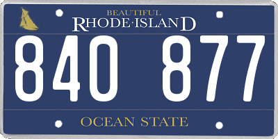 RI license plate 840877