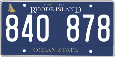 RI license plate 840878