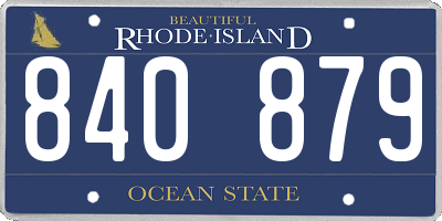 RI license plate 840879