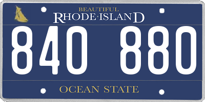 RI license plate 840880