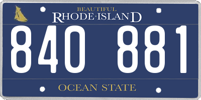 RI license plate 840881