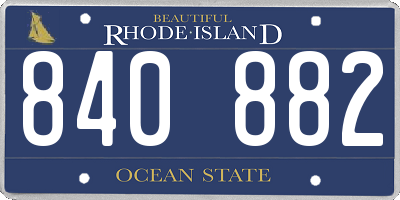 RI license plate 840882