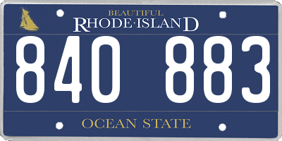 RI license plate 840883